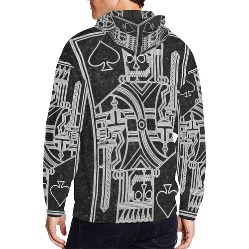 Black Light King Spade Reaper All Over Print Full Zip Hoodie for Men (Model H14)