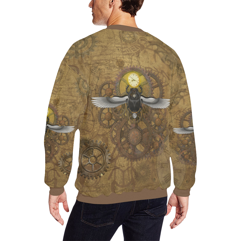 Steampunk From Ancient Egypt Men's Oversized Fleece Crew Sweatshirt (Model H18)