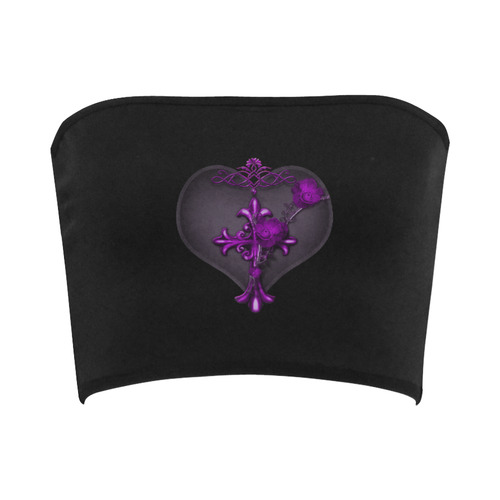Gothic Purple Heart Bandeau Top