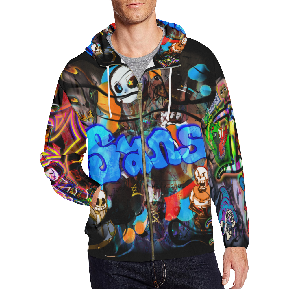 Sans - By TheONE Savior @ ImpossABLE Endeavors All Over Print Full Zip Hoodie for Men (Model H14)