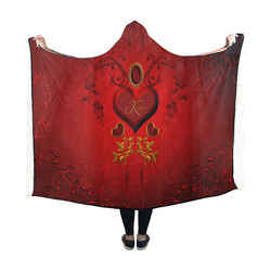 Valentine's day, wonderful heart Hooded Blanket 60''x50''