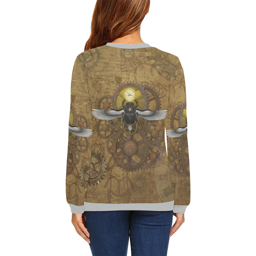 Steampunk From Ancient Egypt All Over Print Crewneck Sweatshirt for Women (Model H18)