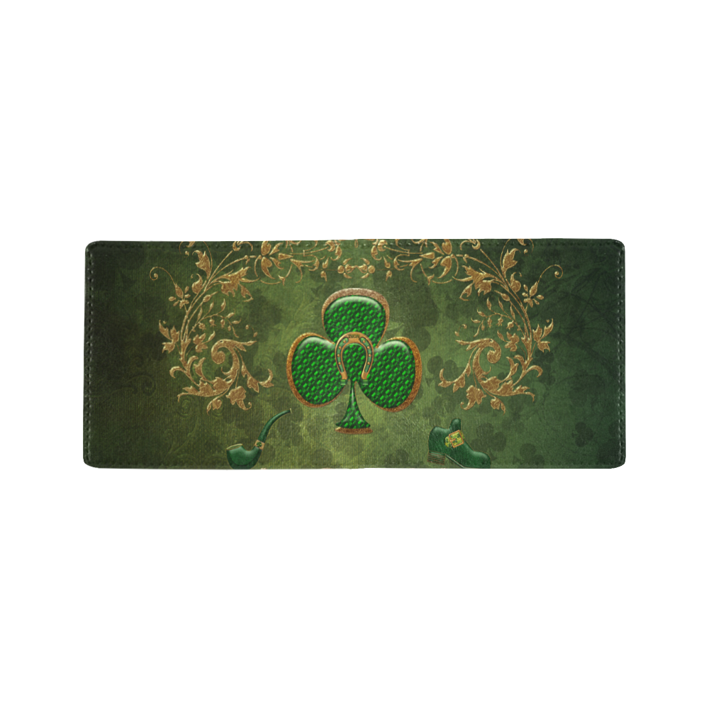 Happy st. patrick's day with clover Mini Bifold Wallet (Model 1674)