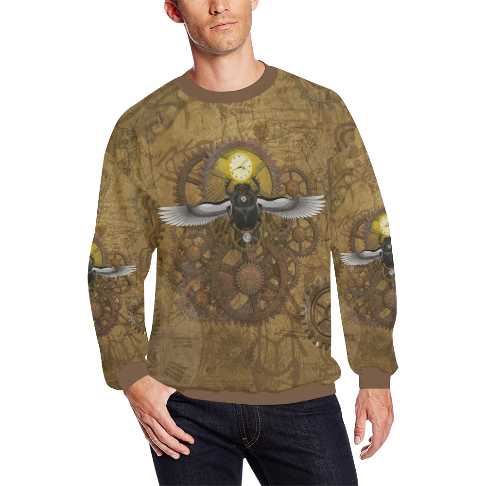 Steampunk From Ancient Egypt All Over Print Crewneck Sweatshirt for Men (Model H18)