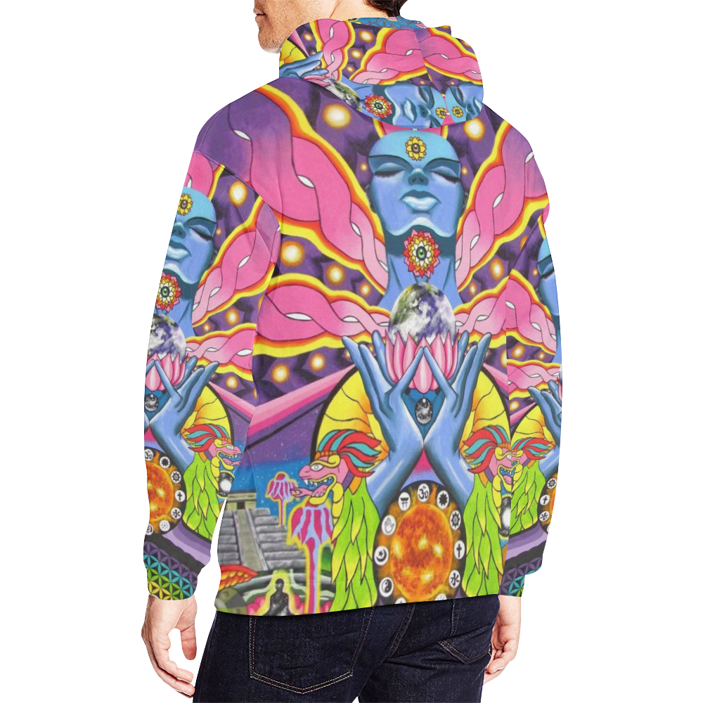 dmt All Over Print Hoodie for Men/Large Size (USA Size) (Model H13)