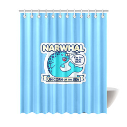 Narwhal Unicorn Of The Sea Shower Curtain 72"x84"
