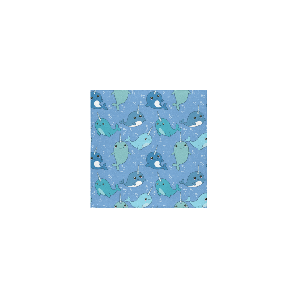 Cute Narwhal Pattern Square Towel 13“x13”