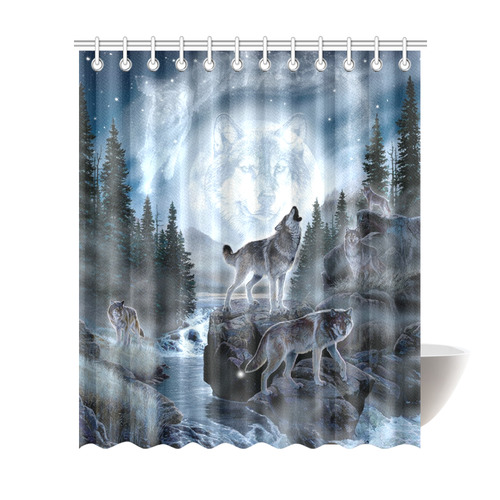 Spirit Of The Wolf Shower Curtain 72"x84"