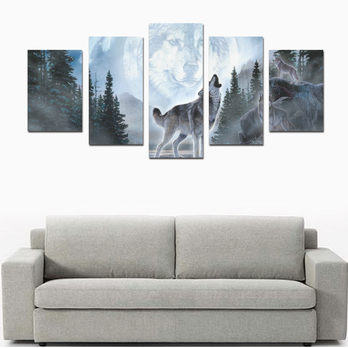 Spirit Of The Wolf Canvas Print Sets D (No Frame)