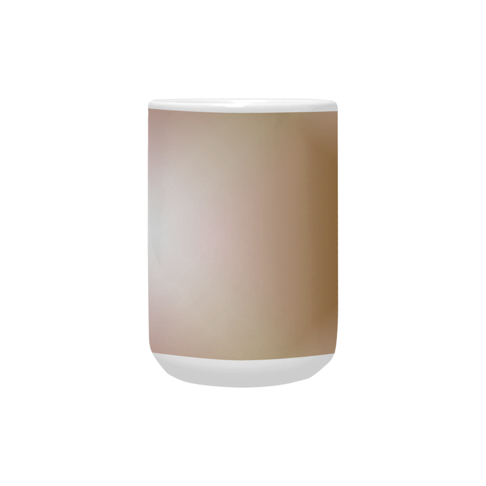 Beige and White Tartan Plaid Custom Ceramic Mug (15OZ)