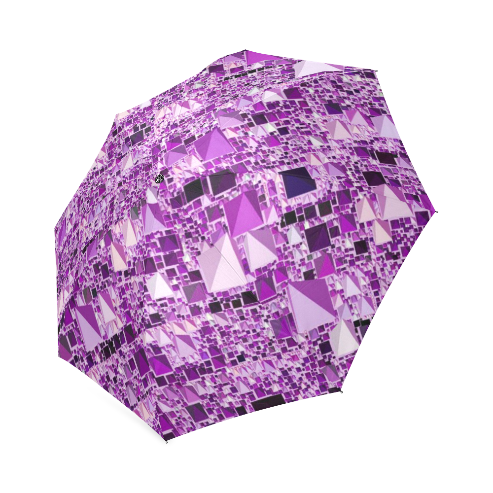 Modern Geo Fun,lilac by JamColors Foldable Umbrella (Model U01)