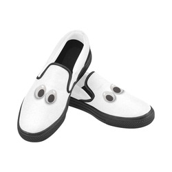 Funny Googly Eyes Men's Slip-on Canvas Shoes (Model 019)