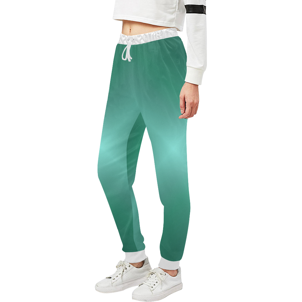 Mint Green Tartan Plaid Unisex All Over Print Sweatpants (Model L11)