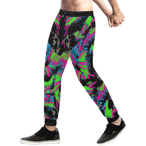 80s Blacklight Men's All Over Print Sweatpants (Model L11)