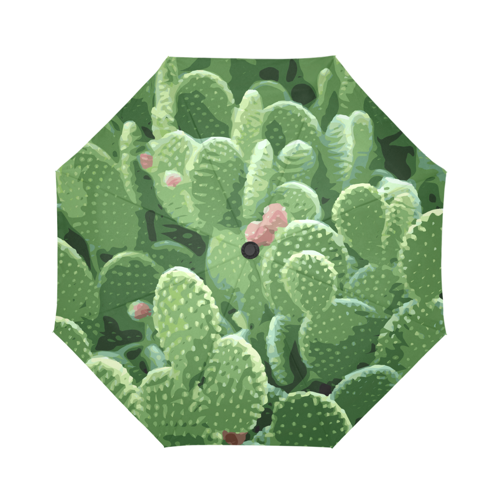 Pricky Pear Cactus With Fruit Auto-Foldable Umbrella (Model U04)
