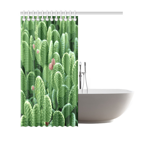 Pricky Pear Cactus With Fruit Shower Curtain 69"x72"