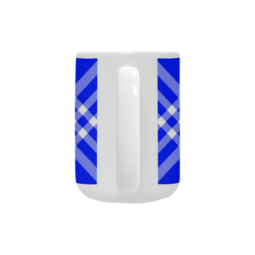 Blue and White Tartan Plaid Custom Ceramic Mug (15OZ)