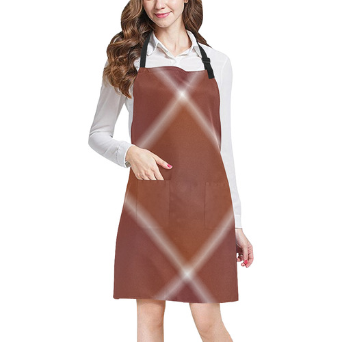 Brown and White Tartan Plaid All Over Print Apron