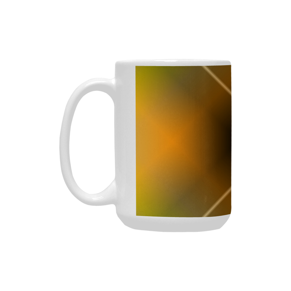 Orange and Green Tartan Plaid Custom Ceramic Mug (15OZ)