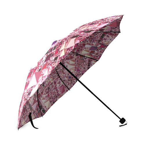 Modern Geo Fun,pink by JamColors Foldable Umbrella (Model U01)