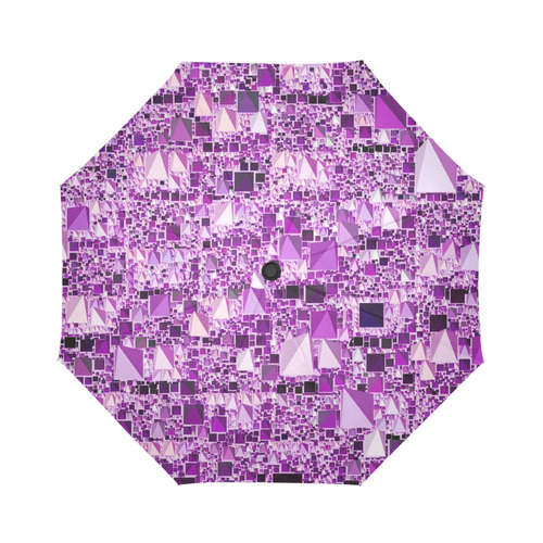 Modern Geo Fun,lilac by JamColors Auto-Foldable Umbrella (Model U04)