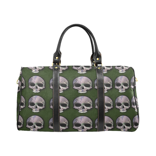 skull2- green New Waterproof Travel Bag/Large (Model 1639)