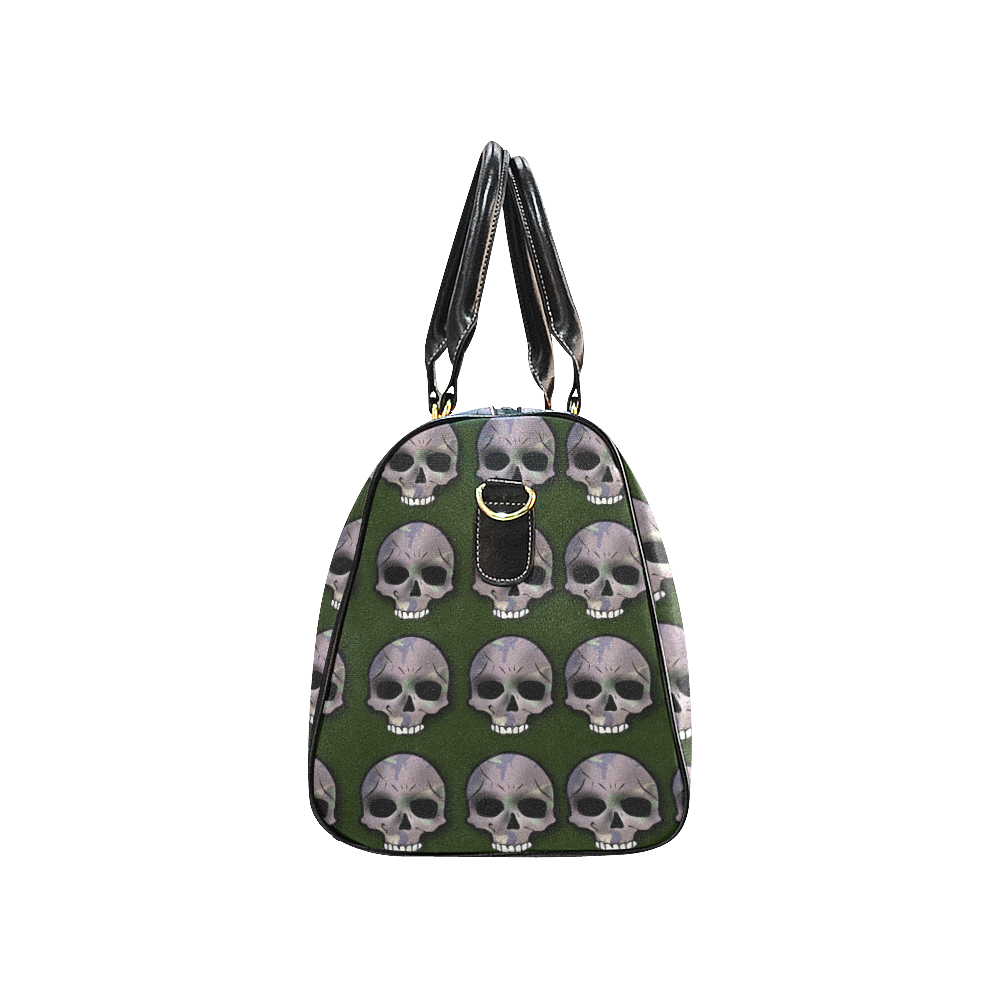 skull2- green New Waterproof Travel Bag/Large (Model 1639)