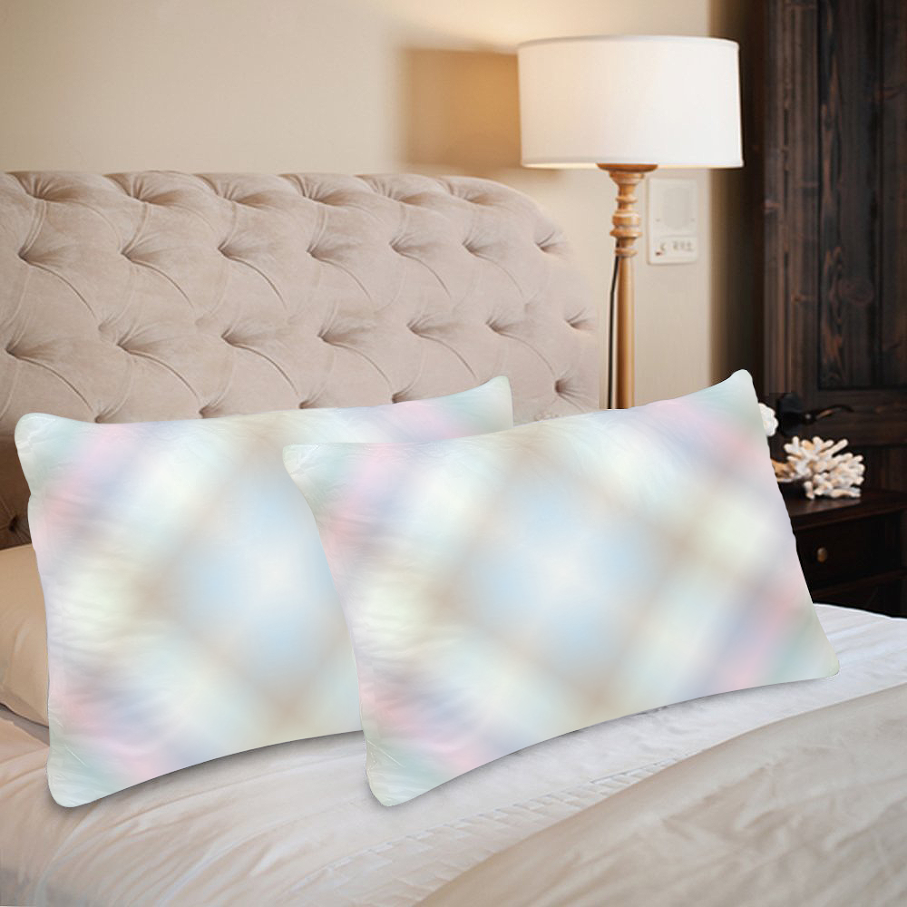 Soft Pastels Tartan Plaid Custom Pillow Case 20"x 30" (One Side) (Set of 2)