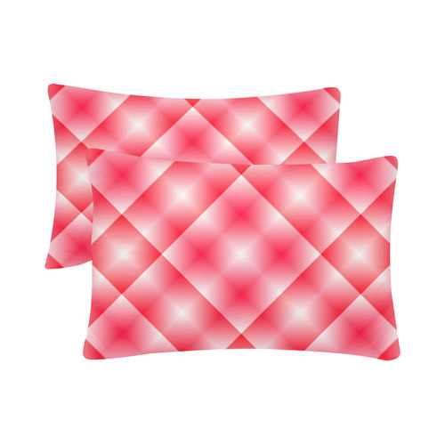 Pink and White Tartan Plaid Custom Pillow Case 20"x 30" (One Side) (Set of 2)