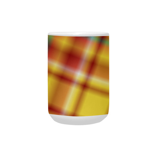 Sunset Orange and Yellow Tartan Plaid Custom Ceramic Mug (15OZ)