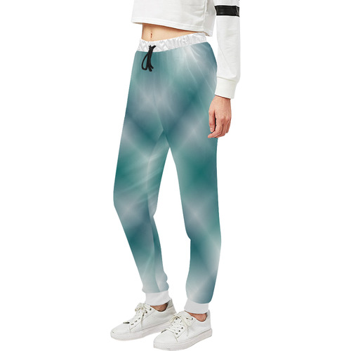 Turquoise and Green Tartan Plaid Unisex All Over Print Sweatpants (Model L11)