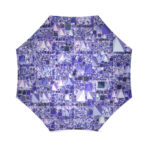 Modern Geo Fun, blue by JamColors Foldable Umbrella (Model U01)