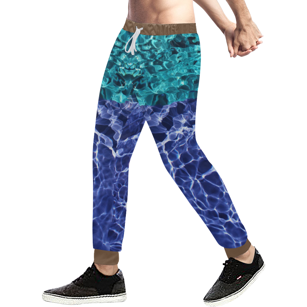 Electric Blue Globes Men's All Over Print Sweatpants (Model L11)