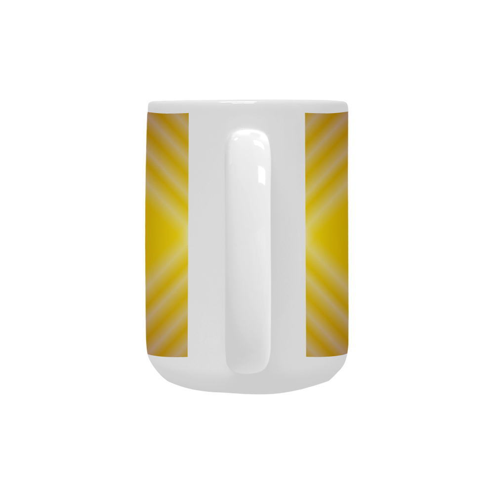 Golden Yellow and Orange Tartan Plaid Custom Ceramic Mug (15OZ)