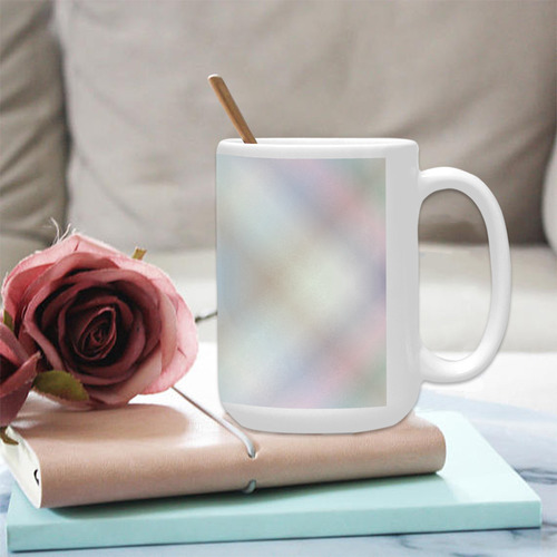 Soft Pastels Tartan Plaid Custom Ceramic Mug (15OZ)