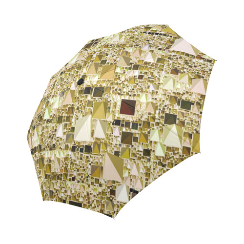 Modern Geo Fun,golden by JamColors Auto-Foldable Umbrella (Model U04)