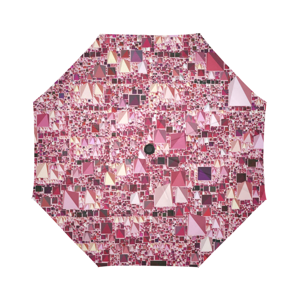 Modern Geo Fun,pink by JamColors Auto-Foldable Umbrella (Model U04)