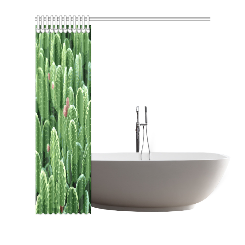 Pricky Pear Cactus With Fruit Shower Curtain 72"x72"