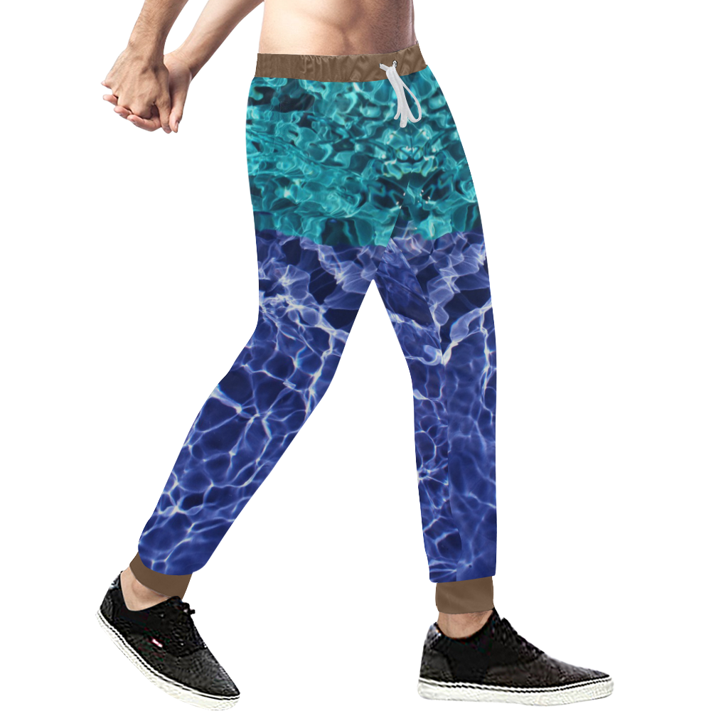 Electric Blue Globes Men's All Over Print Sweatpants (Model L11)