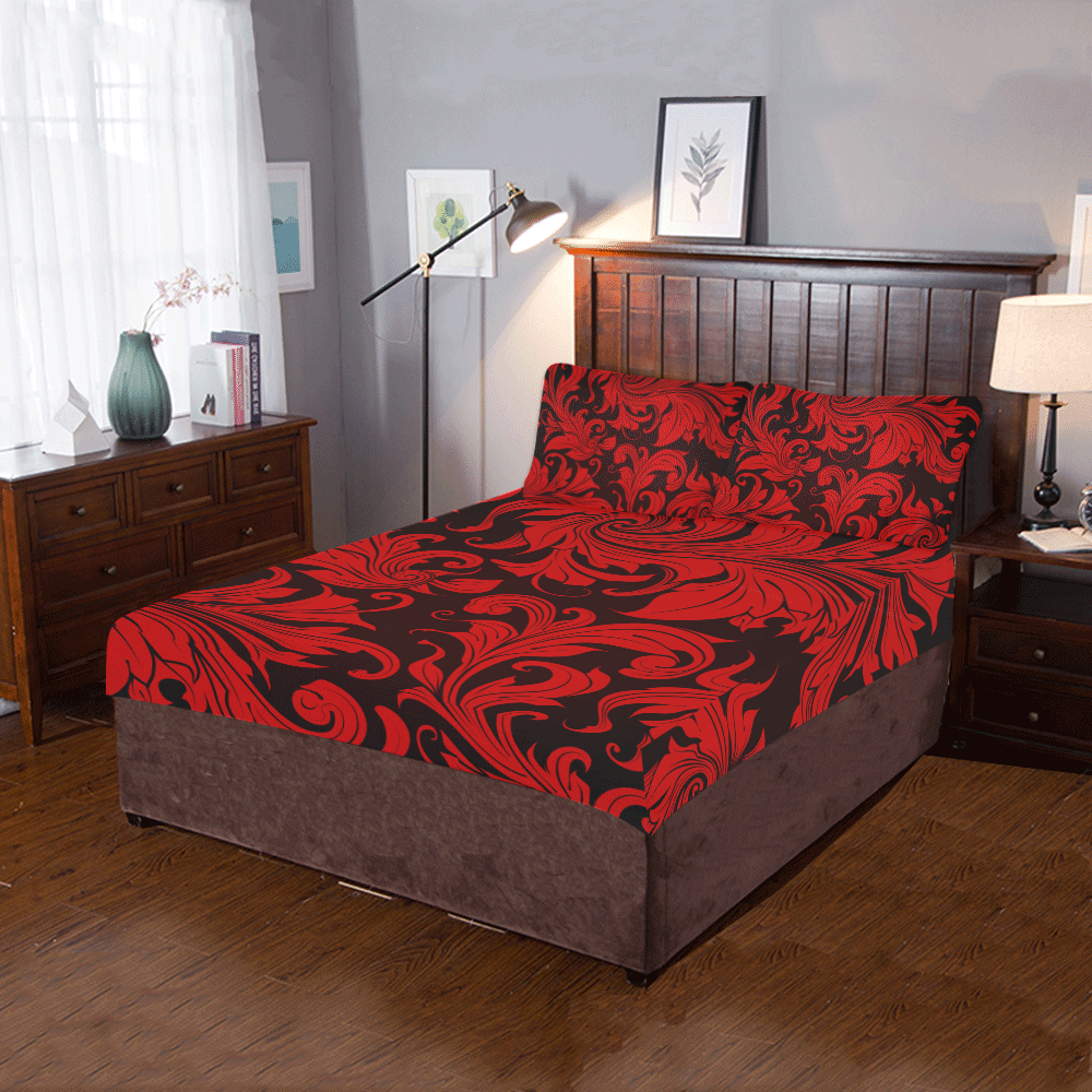 PATRONFLORALGRANDECOLORESred18000 3-Piece Bedding Set