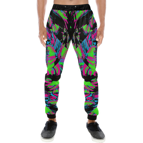 80s Blacklight Men's All Over Print Sweatpants (Model L11)