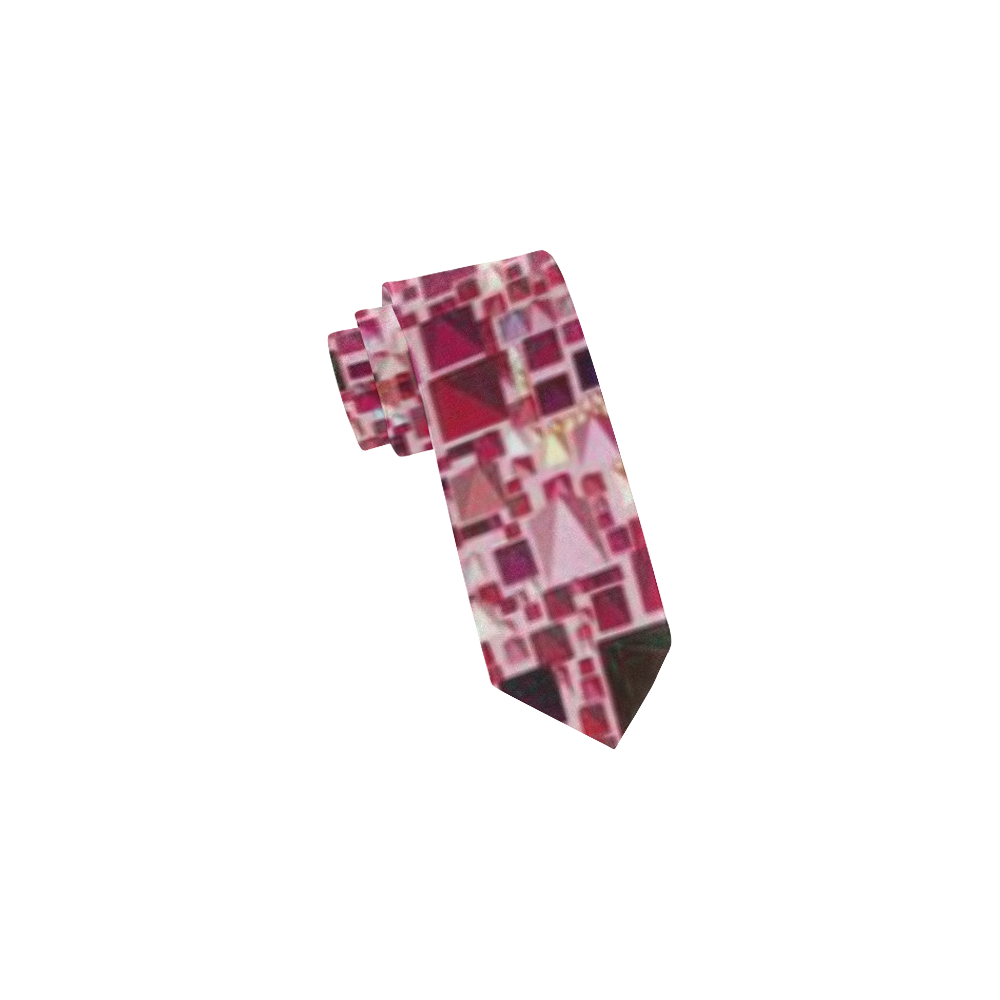 Modern Geo Fun,pink by JamColors Classic Necktie (Two Sides)