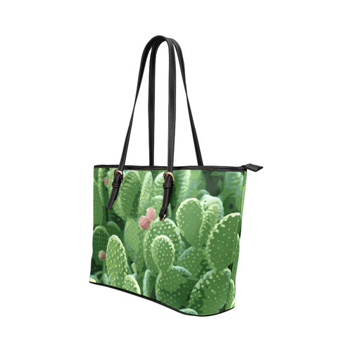 Pricky Pear Cactus With Fruit Leather Tote Bag/Large (Model 1651)