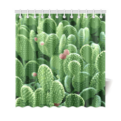 Pricky Pear Cactus With Fruit Shower Curtain 69"x72"