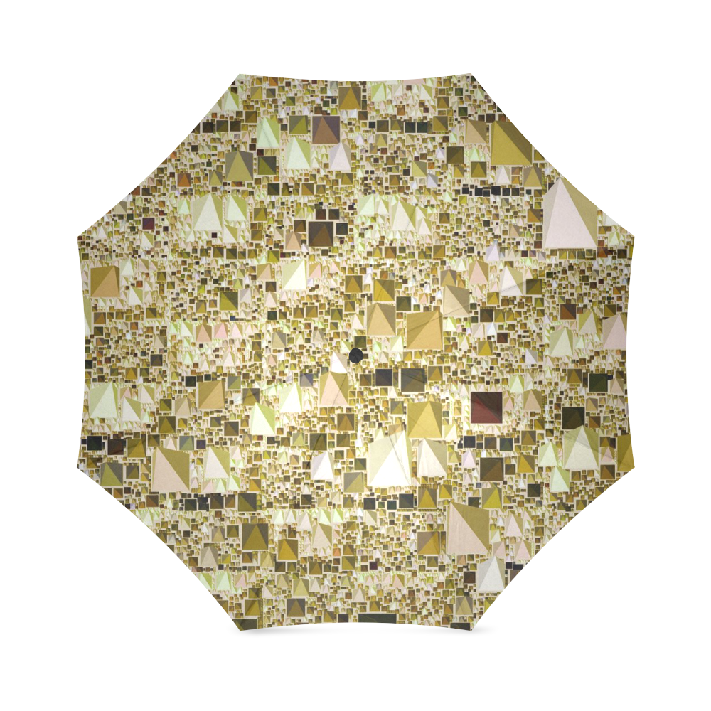Modern Geo Fun,golden by JamColors Foldable Umbrella (Model U01)
