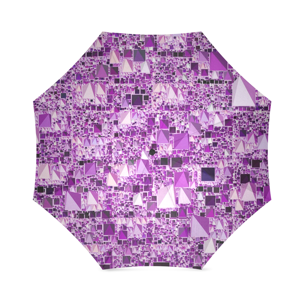 Modern Geo Fun,lilac by JamColors Foldable Umbrella (Model U01)