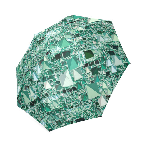 Modern Geo Fun, teal by JamColors Foldable Umbrella (Model U01)