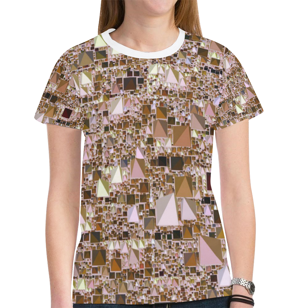 Modern Geo Fun, bright by JamColors New All Over Print T-shirt for Women (Model T45)