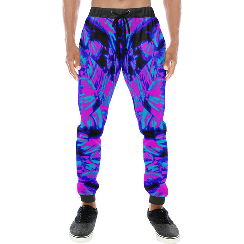 Fluorescent 80s Blacklight Men's All Over Print Sweatpants (Model L11)