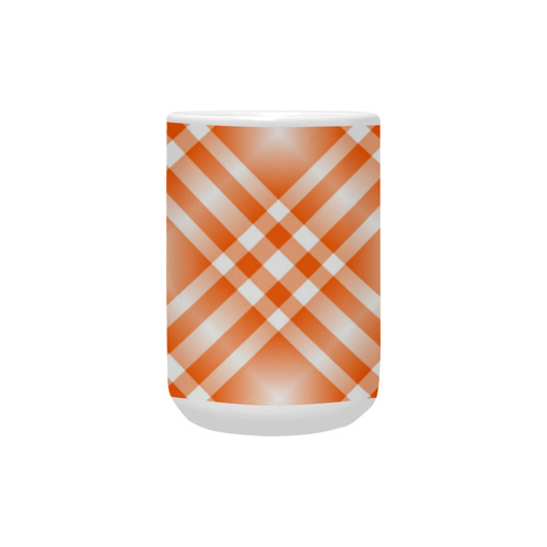 Orange and White Tartan Plaid Custom Ceramic Mug (15OZ)